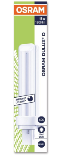 Лампа энергосберегающая Osram КЛЛ 18Вт Dulux D 18/840 2p G24d-2 картинка 